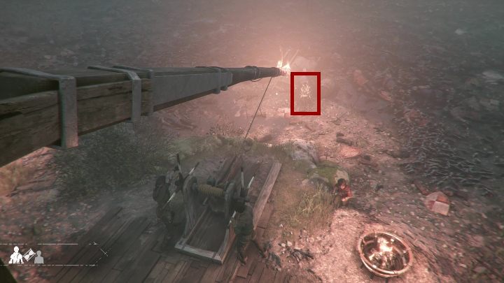 Ignite the makeshift torch using the fireplace and head to the next lamp - Chapter V - The Ravens Spoils | A Plague Tale walkthrough - Walkthrough - A Plague Tale Guide
