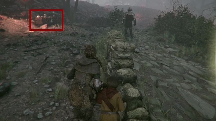 After you get to the last section of this chapter, you have to just move along the path until you meet Melie and Arthur - Chapter V - The Ravens Spoils | A Plague Tale walkthrough - Walkthrough - A Plague Tale Guide