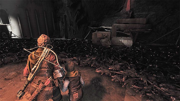 The carts can be pushed, but only on rails - Plague Tale Requiem: Chapter 11, Explore the underground area - walkthrough - Chapter 11 - The Cradle of Centuries - A Plague Tale Requiem Guide, Walkthrough