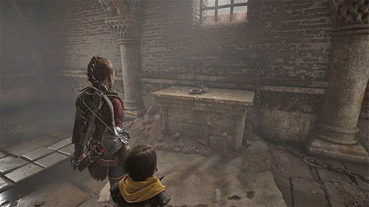 Examine the fresco by the altar and go down - Plague Tale Requiem: Chapter 10, Survive the assault - walkthrough - Chapter 10 - Bloodline - A Plague Tale Requiem Guide, Walkthrough