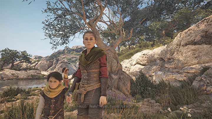 The path leads to a large tree growing near a river - Plague Tale Requiem: Chapter 9 (Tales and Revelations) - secrets and collectibles - Hugo Herbarium and Souvenirs - A Plague Tale Requiem Guide, Walkthrough