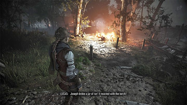 You've met with Joseph, and the group is en route through the forest to reach his boat - Plague Tale Requiem: Chapter 4, Get to Joseph at the pontoon - walkthrough - Chapter 4 - Protectors Duty - A Plague Tale Requiem Guide, Walkthrough