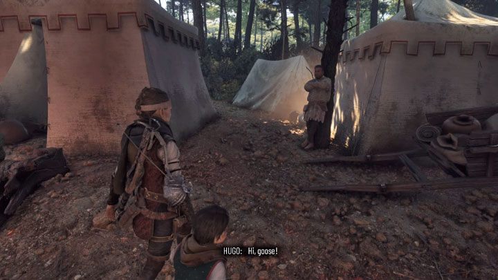 During your journey, you'll come across a pilgrim camp, and to get this find, you'll need to explore its first part thoroughly - Plague Tale Requiem: Chapter 6 (Leaving All Behind) - secrets and collectibles - Hugo Herbarium and Souvenirs - A Plague Tale Requiem Guide, Walkthrough