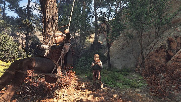A new path will lead you to a swing - you need to interact with it - Plague Tale Requiem: Chapter 6 (Leaving All Behind) - secrets and collectibles - Hugo Herbarium and Souvenirs - A Plague Tale Requiem Guide, Walkthrough