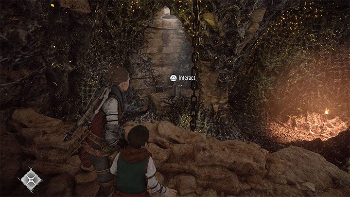 Look for a crank (screenshot above) and command Arnaud to use it - Plague Tale Requiem: Chapter 7, Cross the beach - walkthrough - Chapter 7 - Felons - A Plague Tale Requiem Guide, Walkthrough