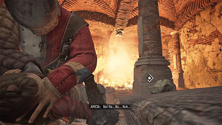 You'll approach the first area inhabited by slavers - Plague Tale Requiem: Chapter 10, Reach the fort - walkthrough - Chapter 10 - Bloodline - A Plague Tale Requiem Guide, Walkthrough