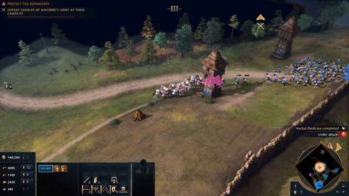 Once you recapture the city, enemies will attack you at the north gate - Age of Empires 4: France in Chaos (The Hundred Years War) - walkthrough - The Hundred Years War - Age of Empires 4 Guide