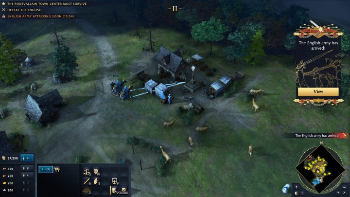 Hire 2 laborers to build the Market - Age of Empires 4: The Battle of Pontvallain (The Hundred Years War) - walkthrough - The Hundred Years War - Age of Empires 4 Guide