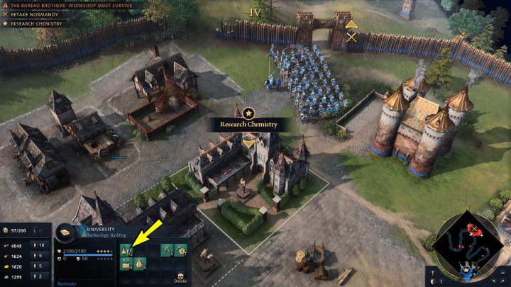 Divide the army into 3 small groups and place the troops at the 3 gates - Age of Empires 4: Retake Normandy (The Hundred Years War) - walkthrough - The Hundred Years War - Age of Empires 4 Guide