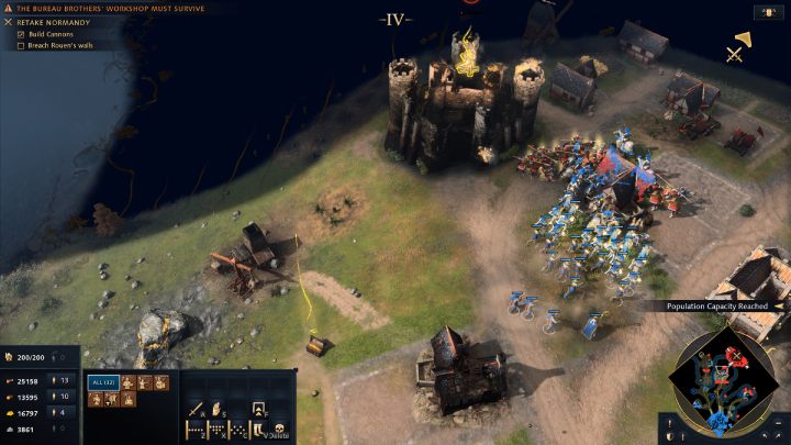 Divide the army into 3 large squads and set out for Rouen, using the 3 main paths - Age of Empires 4: Retake Normandy (The Hundred Years War) - walkthrough - The Hundred Years War - Age of Empires 4 Guide