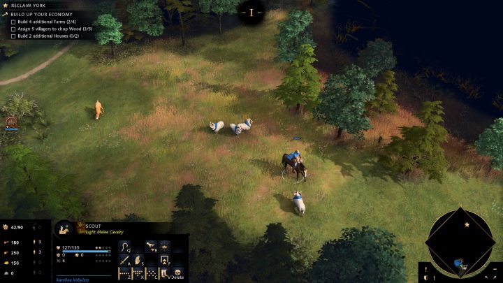 Select 5 inhabitants and click with the right button on a nearby tree - Age of Empires 4: North to York (The Normans) - walkthrough - The Normans - Age of Empires 4 game guide