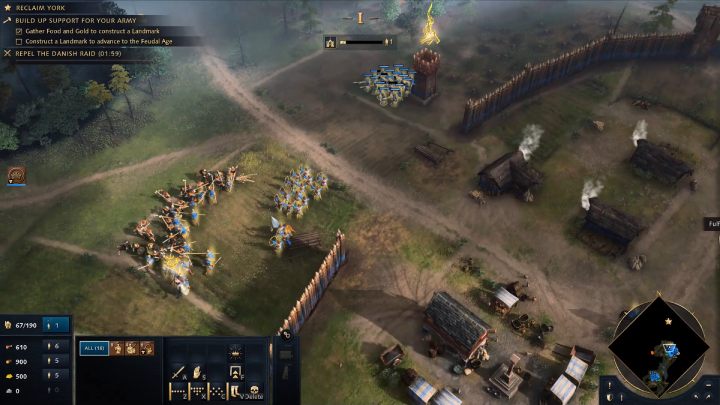 After capturing the town, send the settlers work in the gold mine - Age of Empires 4: North to York (The Normans) - walkthrough - The Normans - Age of Empires 4 game guide