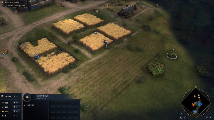 The main focus of your population should be food and timber production - Age of Empires 4: North to York (The Normans) - walkthrough - The Normans - Age of Empires 4 game guide
