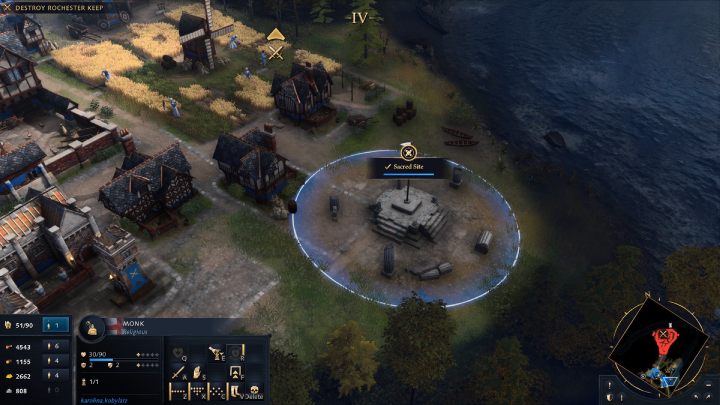 There's a Sacred Site in the village - Age of Empires 4: The Siege of Rochester (The Normans) - walkthrough - The Normans - Age of Empires 4 Guide