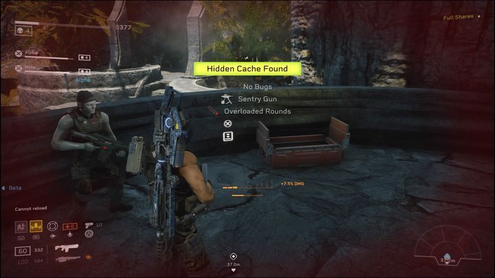 Going to the Synth side of the room, there is a hidden chest containing pick-ups - Aliens Fireteam Elite: Contact - walkthrough - Giants in the Earth - Aliens Fireteam Elite Guide