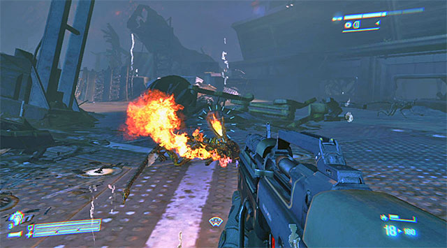 The task is simpler that it may seem at first, because the Xenomorphs will be much more interested in attacking the main character and O'Neal instead of Reid working at the comm tower - Protect Reid while she Restores the Uplink - Mission 5: The Raven - Aliens: Colonial Marines - Game Guide and Walkthrough