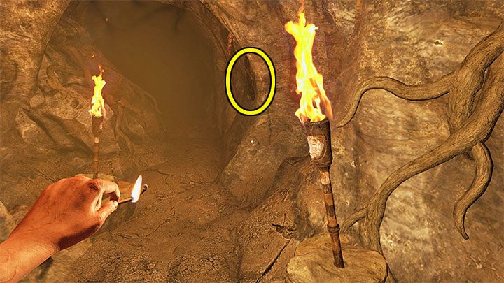 Wenn Sie durch die Höhlen gehen, halten Sie an der Stelle an, an der Sie zwei Fackeln anzünden können – Amnesia Rebirth: The Deeper Caves – Komplettlösung, Geheimnisse – Beschreibung des Übergangs – Amnesia Rebirth Guide