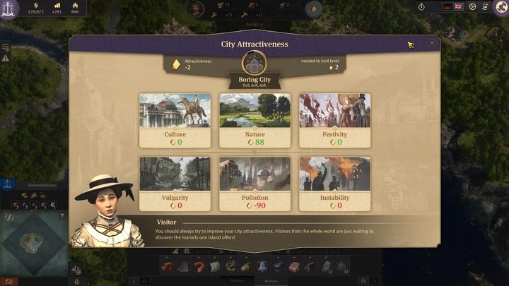 City attractiveness is a new feature, which determines how your island is perceived by others - City attractiveness in Anno 1800 - City management - Anno 1800 Game Guide