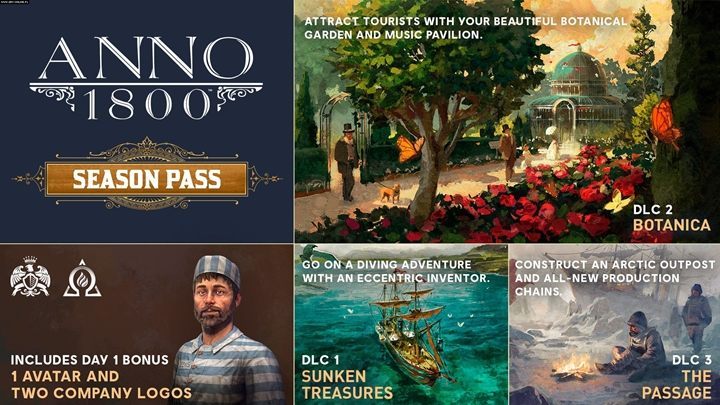 Ubisoft has announced the following expansion sets: Sunken Treasures, Botanica and The Passage - Anno 1800 Game Guide
