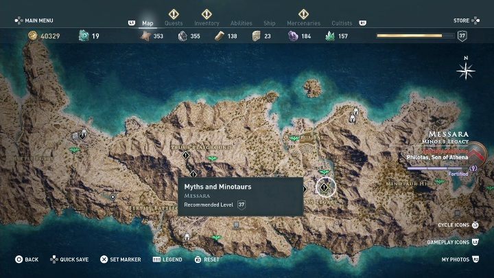 Mission start: Examine the items lying across the camp - AC Odyssey: Messara, Side Quests - Side Quests - Assassins Creed Odyssey Guide