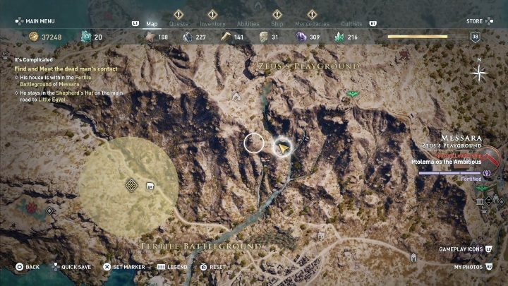 Description: After you check the body, head for the shepherds hut - AC Odyssey: Messara, Side Quests - Side Quests - Assassins Creed Odyssey Guide