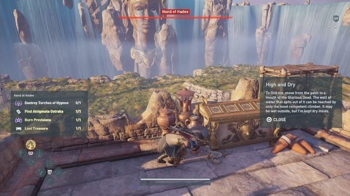 Location of Ainigmata Ostraka: The first part of the Ostraka can be found in the location called Hand of Hades - AC Odyssey Fate of Atlantis: Episode 1, Fields of Elysium - Ainigmata Ostrakas - Ainigmata Ostraka - Assassins Creed Odyssey Guide