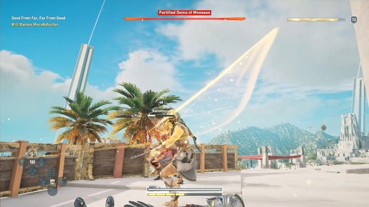 In this mission you have to go on a conversation with the boy, he will show you your target - AC Odyssey Fate of Atlantis: The Dikastes of Atlantis - Episode 3 - Judgement of Atlantis - Assassins Creed Odyssey Guide