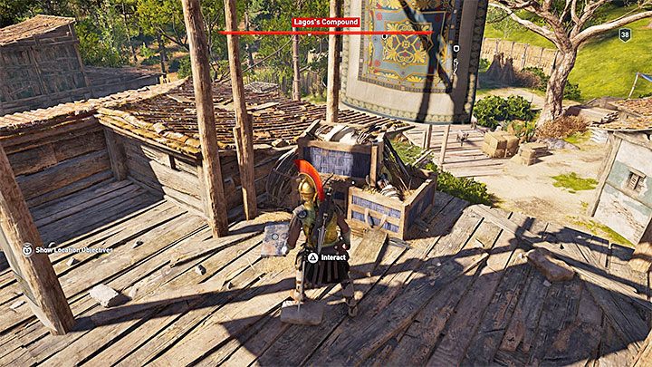 The location of the Enigmatic Ostraka: Lagoss Compound in the central part of Arcadia - Ainigmata Ostraka in Arcadia in Assassins Creed Odyssey - Ainigmata Ostraka - Assassins Creed Odyssey Guide