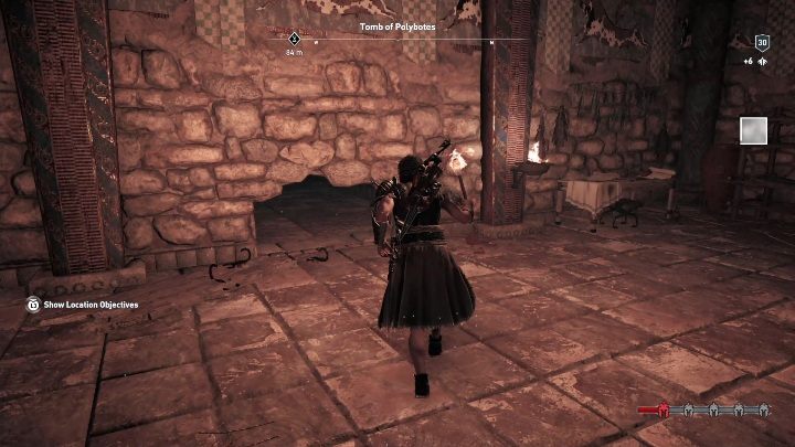 Walkthrough: Go inside and reach the end of the path, where you can find the first room without an exit - Southern Sporades - Tombs in Assassins Creed Odyssey - Tombs - Assassins Creed Odyssey Guide