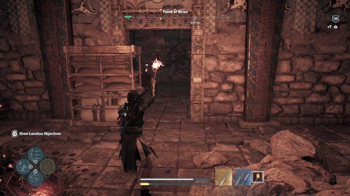 A small room, with a snake in the center of it, is behind the chest - Silver Islands - Tombs in Assassins Creed Odyssey - Tombs - Assassins Creed Odyssey Guide
