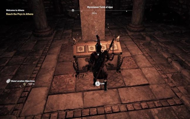Go back and head to the crack Ahead - Attika - Tombs in Assassins Creed Odyssey Game - Tombs - Assassins Creed Odyssey Guide