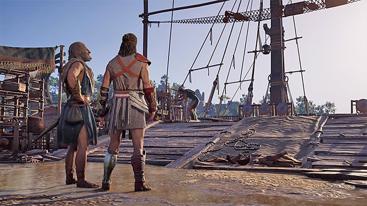 After winning the fight reach Barnabas and rescue him - When do you get your own ship in Assassins Creed Odyssey Game? - FAQ - Assassins Creed Odyssey Guide