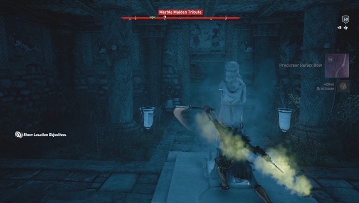 To find this tribute, you need to dive and swim up to an underground cave - Minoss Faith | Marble Maiden Tribute - Marble Maiden Tribute - Assassins Creed Odyssey Guide