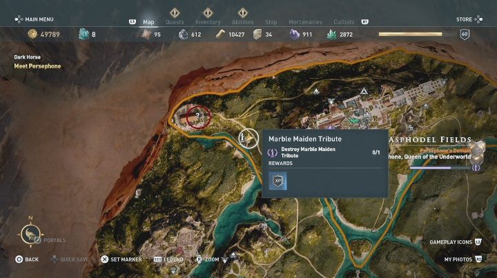 In Asphodel Fields, there is a single Ainigmata Ostraka - Asphodel Fields | Fields of Elysium maps and atlas - Episode 1 - Fields of Elysium - Assassins Creed Odyssey Guide