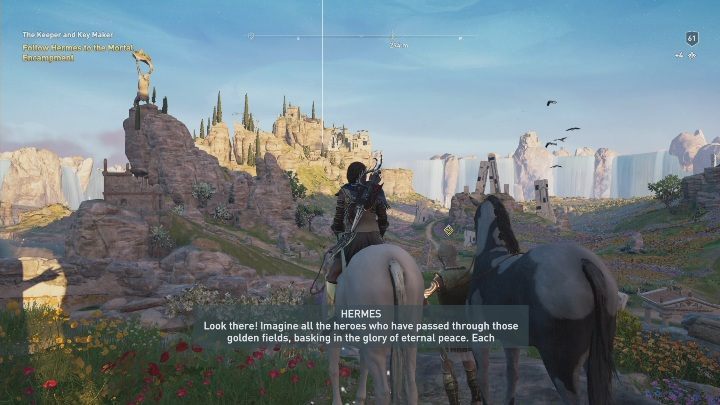 If during the conversation, you agree to his proposal, you will go on a small journey with him - Meet Your Makers & The Keeper and Key Maker | Fate of Atlantis walkthrough - Episode 1 - Fields of Elysium - Assassins Creed Odyssey Guide