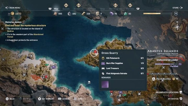 1 - Abantis Islands - Ainigmata Ostraka in Assassins Creed Odyssey Game - Ainigmata Ostraka - Assassins Creed Odyssey Guide