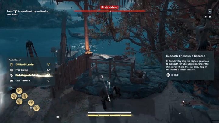 Location of Ainigmata Ostraka: Skiros, Pirate Hideout, not that far from the sea - Abantis Islands - Ainigmata Ostraka in Assassins Creed Odyssey Game - Ainigmata Ostraka - Assassins Creed Odyssey Guide