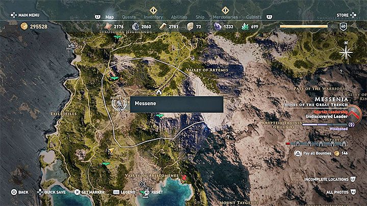 How to solve: Head north towards Messene, towards a small lake adjacent to the city of Messene - Ainigmata Ostraka on Messenia in Assassins Creed Odyssey - Ainigmata Ostraka - Assassins Creed Odyssey Guide