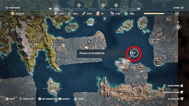 Если вы хотите получить Сокол Олимпа, вы должны посетить подводную локацию Дворец Амфитриты - Есть ли в игре Assassins Creed Odyssey проклятое оружие? - Часто задаваемые вопросы - Руководство Assassins Creed Odyssey