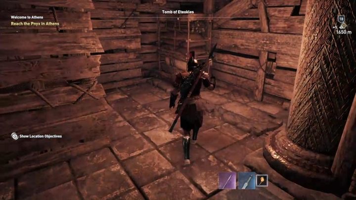 เมื่อคุณอยู่ในห้องพร้อมกับโลงศพไปที่อีกทางเดินและดำเนินการต่อลง - AC Odyssey: Tombs ใน Attika - Tombs - Assassins Creed Odyssey Guide