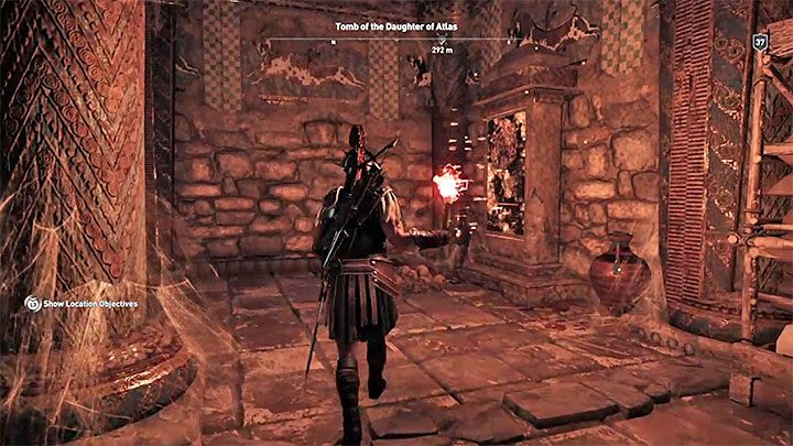 The ancient stela is in the left corner of the main room of the tomb - AC Odyssey: Tombs in Arcadia - Tombs - Assassins Creed Odyssey Guide