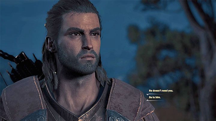 During the second meeting with Nikolaos, it is worth advising him to go to Stentors camp (the second dialogue variant from the picture above) - AC Odyssey: Where to find Nikolaos? - FAQ - Assassins Creed Odyssey Guide