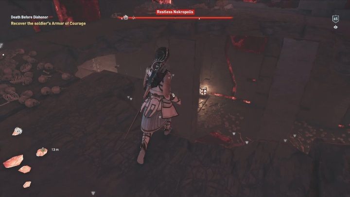 To get to the further part of the cave, jump into the hole in the floor - Lost and Found | Fate of Atlantis walkthrough - Episode 2 - Torment of Hades - Assassins Creed Odyssey Guide