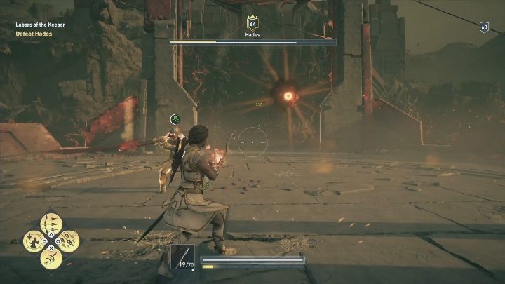 Hades can summon magic spheres that will keep attacking you until they are destroyed - Hades boss fight in ACO Fate of Atlantis - Bosses - Assassins Creed Odyssey Guide