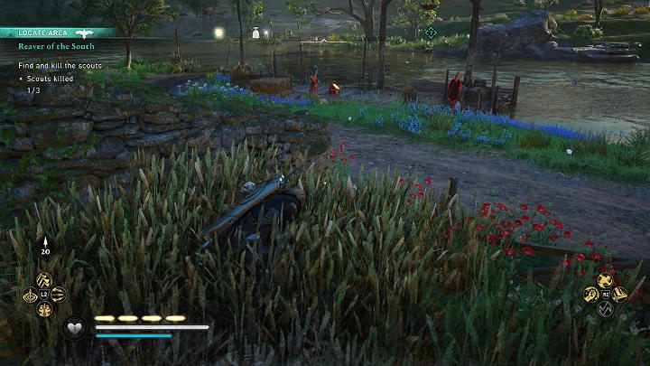 The second scout is by the river north of Crawleah - Assassins Creed Valhalla: Reaver of the South - walkthrough - Southsexe - Assassins Creed Valhalla Guide