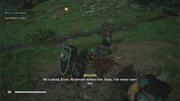 Broder, although seriously wounded, survived - Assassins Creed Valhalla: Reaver of the South - walkthrough - Southsexe - Assassins Creed Valhalla Guide