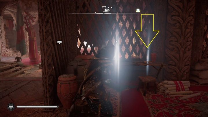 Getting this fragment is very easy, you just have to enter the building and then look behind the wall that blocks access to a desk - Assassins Creed Valhalla: Rigsogur Fragment - Snotinghamscire saga, secrets - Snotinghamscire - Assassins Creed Valhalla Guide
