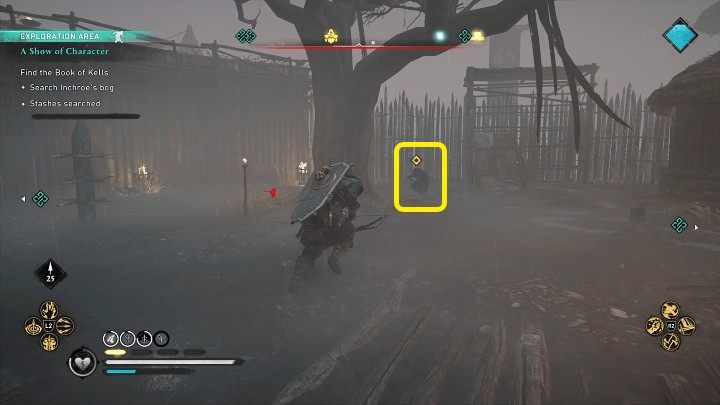 Enter the swamp camp and make your way to the inner circle of the fortress - AC Valhalla Wrath of the Druids: A Show of Character - solution - Assassins Creed Valhalla Guide