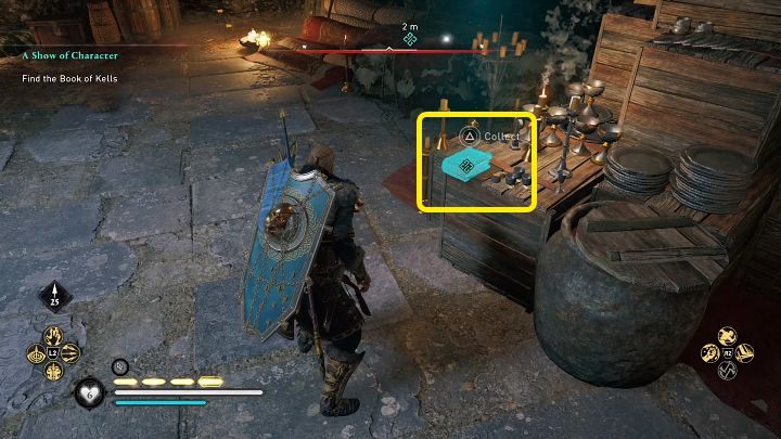 Take the book and return to Flann with it – you can use fast travel - AC Valhalla Wrath of the Druids: A Show of Character - solution - Assassins Creed Valhalla Guide