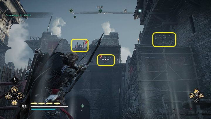 Before you reach the main gate, you have to deal with smaller wooden palisades that have been set up on the road - Assassins Creed Valhalla: Storming the Walls - guide - Southsexe - Assassins Creed Valhalla Guide